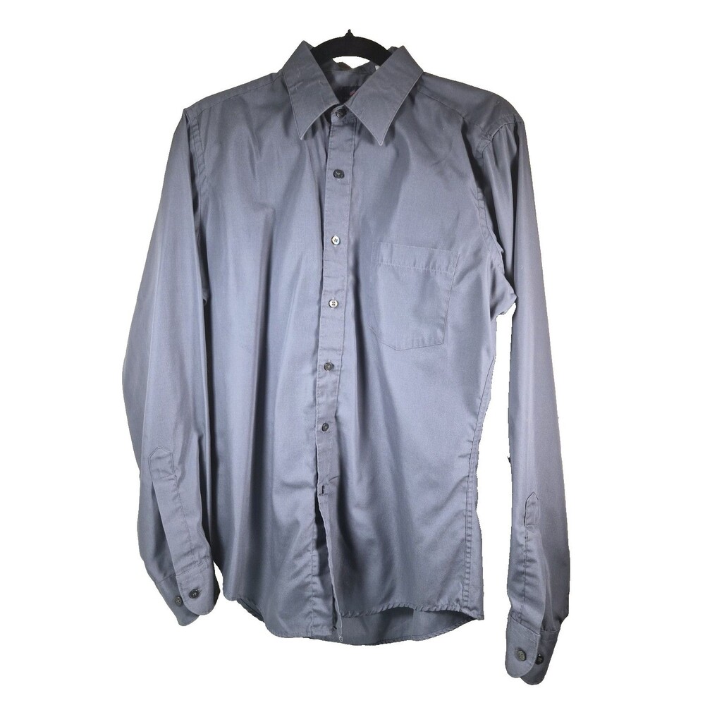 Daniel Hechter Mens Dress Shirt Charcoal Gray Long Sleeve Button Up 15.5 34-35